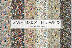 12 Whimsical Flower Seamless Patterns / Backgrounds 12x12&quot; Product Image 1