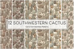 12 Cactus Seamless Patterns / Backgrounds 12x12 Inches Product Image 1