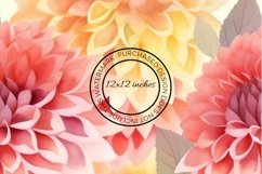 12 Large Dahlia Seamless Patterns / Backgrounds 12x12 Inches Product Image 2