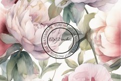 12 Large Peonies Flowers Seamless Patterns / Backgrounds 12" Product Image 2