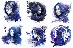 12 Indigo Women Fantasy Art AI Illustrations 12x12 Inches Product Image 2