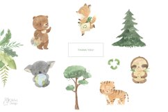 Animals watercolor clipart. Zero waste and eco Product Image 11