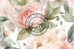 12 Large Peonies Flowers Seamless Patterns / Backgrounds 12" Product Image 11