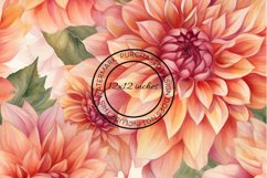 12 Large Dahlia Seamless Patterns / Backgrounds 12x12 Inches Product Image 11