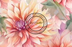 12 Large Dahlia Seamless Patterns / Backgrounds 12x12 Inches Product Image 12