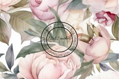 12 Large Peonies Flowers Seamless Patterns / Backgrounds 12" Product Image 12