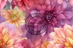 12 Large Dahlia Seamless Patterns / Backgrounds 12x12 Inches Product Image 3