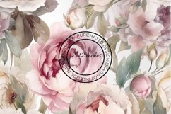 12 Large Peonies Flowers Seamless Patterns / Backgrounds 12" Product Image 4