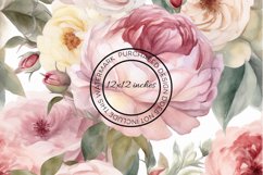 12 Large Peonies Flowers Seamless Patterns / Backgrounds 12" Product Image 5
