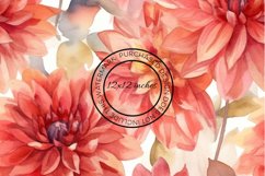 12 Large Dahlia Seamless Patterns / Backgrounds 12x12 Inches Product Image 7