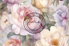 12 Large Peonies Flowers Seamless Patterns / Backgrounds 12" Product Image 6