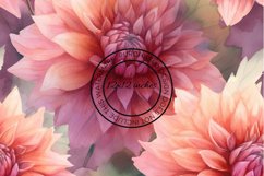 12 Large Dahlia Seamless Patterns / Backgrounds 12x12 Inches Product Image 8