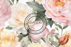 12 Large Peonies Flowers Seamless Patterns / Backgrounds 12" Product Image 7