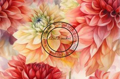12 Large Dahlia Seamless Patterns / Backgrounds 12x12 Inches Product Image 9