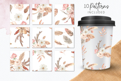 Watercolour Bohemian Antler Neutral Boho Neutral Feathers Product Image 7