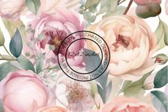 12 Large Peonies Flowers Seamless Patterns / Backgrounds 12" Product Image 9