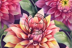 12 Large Dahlia Seamless Patterns / Backgrounds 12x12 Inches Product Image 6