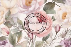 12 Large Peonies Flowers Seamless Patterns / Backgrounds 12" Product Image 10