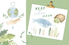 Animals watercolor clipart. Zero waste and eco Product Image 10