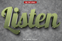 Listen 3D editable text effect Product Image 1