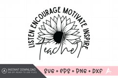 Listen encourage motivate inspire teacher SVG, Self-Love SVG Product Image 1