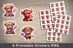 valentine png stickers - highland cow Product Image 1