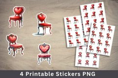 valentine png stickers - love heart chair Product Image 1