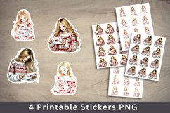 valentine png stickers - girl reading love letter Product Image 1