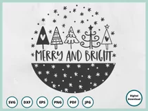 Merry and Bright SVG | Christmas Trees Christmas Sign Cut Fi Product Image 4