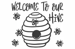 Bee SVG | Welcome to our Hive SVG | Bumble Bee SVG Product Image 1