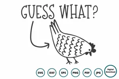 Guess What Chicken Butt SVG | Chicken SVG | Chicken Lady SVG Product Image 2