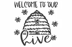 Bee SVG | Welcome to our Hive SVG | Bumble Bee SVG Product Image 1