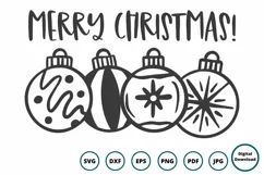 Merry Christmas SVG | Christmas Ornaments SVG Product Image 1