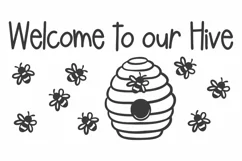 Bee SVG | Welcome to our Hive SVG | Bumble Bee SVG Product Image 1