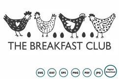 Funny Chicken SVG | The Breakfast Club Farmhouse Sign Product Image 2