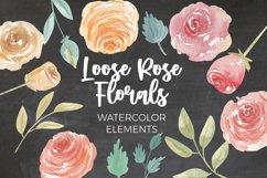 Watercolor Loose Roses Clipart Floral Hand Painted Flowers Product Image 1