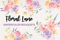 7 Floral Lane Watercolor Pretty Wedding Bouquets Flowers Product Image 1