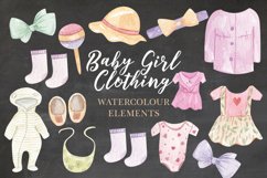 Baby Girl Clothing Cute Pink Watercolor Hand Painted Clipart Product Image 1