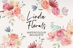 Watercolor Flowers Bouquets Pretty Florals Hand Painted Product Image 1