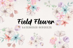 Field Flowers Watercolor Pastel Bouquets Pretty Florals Product Image 1
