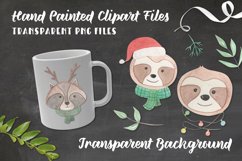 Fun Raccoon Sloth Watercolor Elements Clipart Christmas Product Image 3