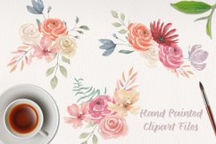 Watercolor Flowers Bouquets Pretty Florals Hand Painted Product Image 4
