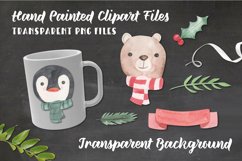 Bear Penguin Watercolor Elements Clipart Christmas Festive Product Image 3