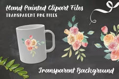 Watercolor Floral Bouquets 6 Loose Roses Flowers Painted Product Image 2