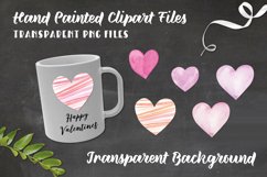 Valentines 16 Watercolor Hearts Hand Painted Pretty Clipart Product Image 2