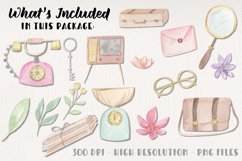 Vintage Watercolor Hand Painted Clipart Old Fashioned Product Image 2