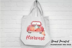 Pumpkin Truck Watercolor Elements Fall Autumn Hand Painted Product Image 2