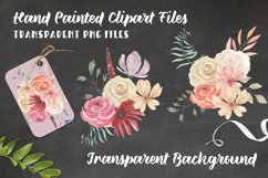 Watercolor Flowers Bouquets Pretty Florals Hand Painted Product Image 3