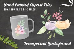 Floral Watercolour Elements Hand Painted Flowers Pink Spring Product Image 4