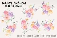 7 Floral Lane Watercolor Pretty Wedding Bouquets Flowers Product Image 4